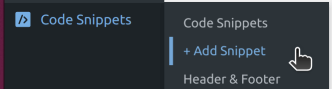 그림 4. Code Snippets > + Add Snippet 메뉴