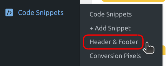 그림 3. WPCode: Header & Footer 메뉴